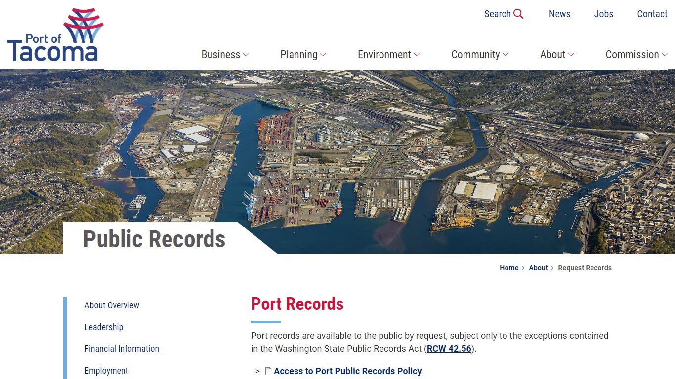 Public Records | Port of Tacoma