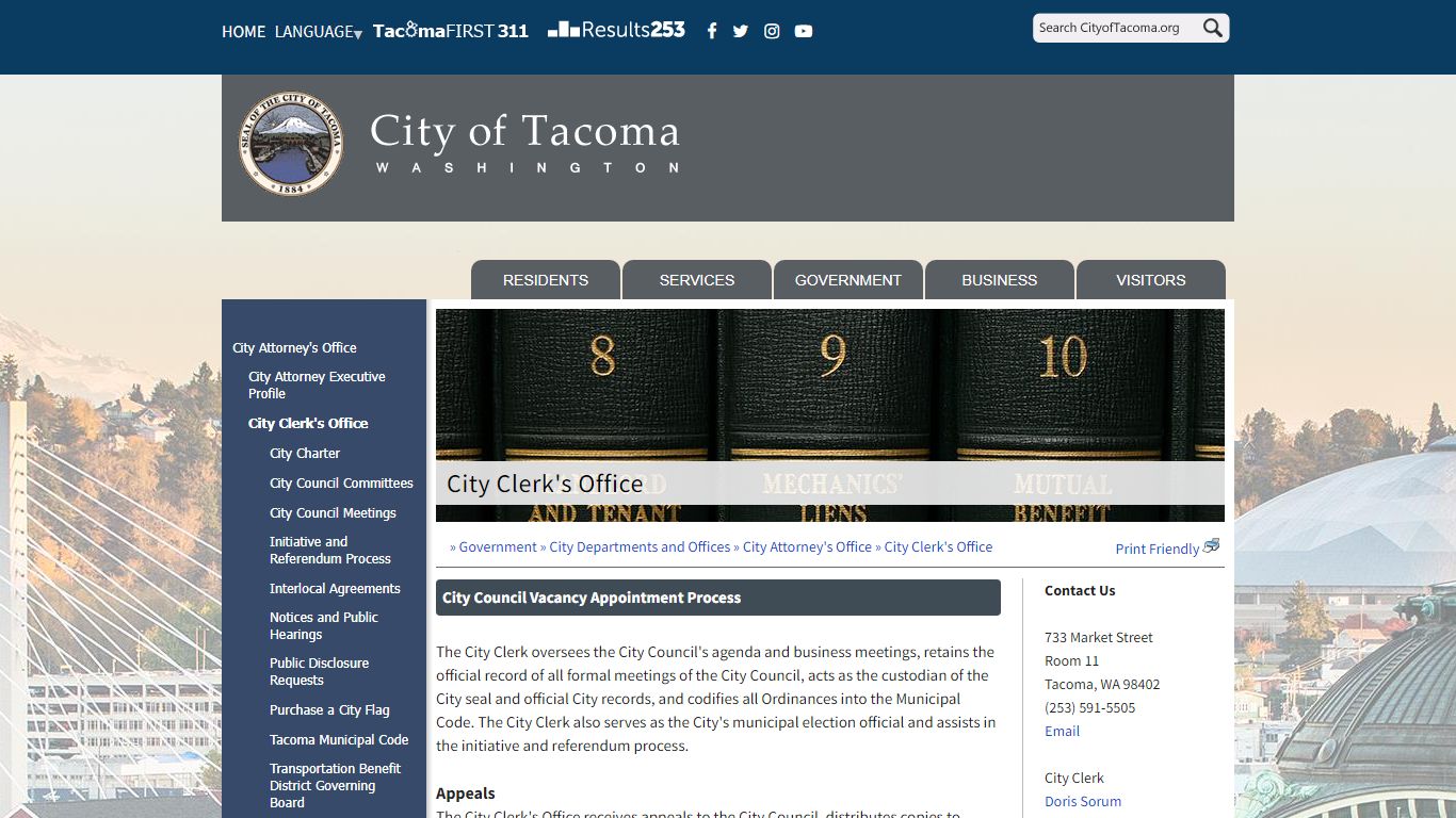 City Clerk's Office - City of Tacoma